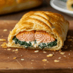 Lachs im Blätterteig mit Spinat