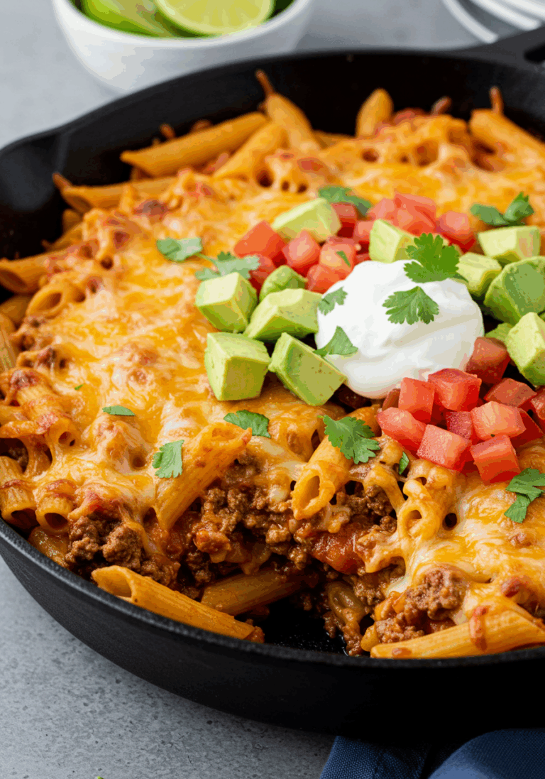 Käsiger Taco Nudelauflauf