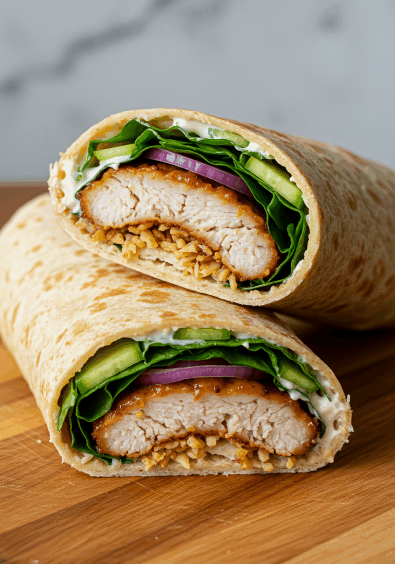 Leckerer Honig-Senf-Hähnchen-Wrap