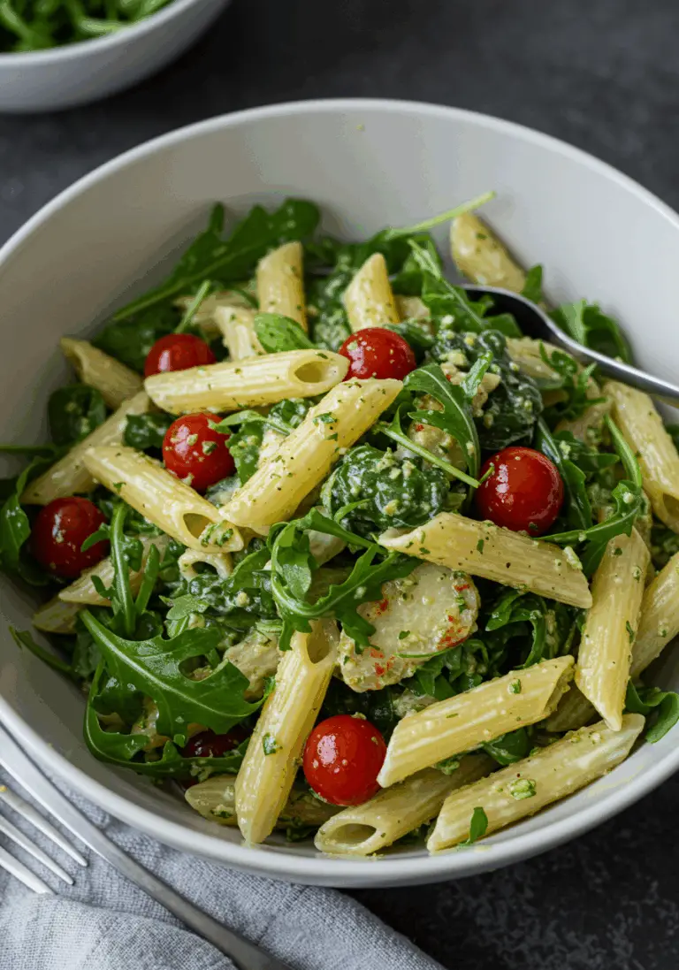 Nudelsalat mit Rucola und Pesto