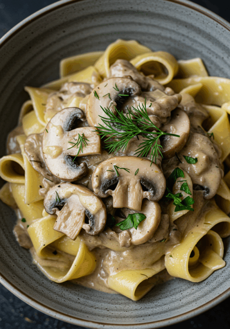 Veganes Pilz-Stroganoff