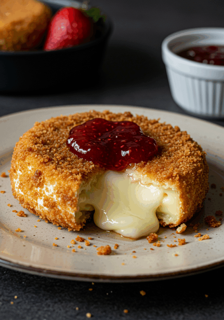 Camembert paniert und gebacken