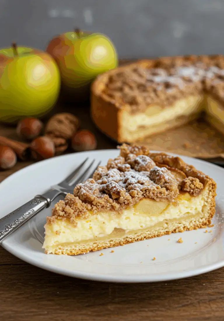 Apfelkuchen mit Pudding
