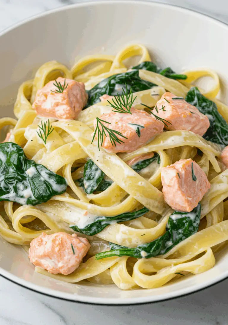 Lachs-Pasta mit Zitronen-Dill-Sauce