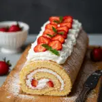 Erdbeer Biskuitrolle mit Quark