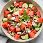 Melonen Feta Salat Pinienkerne
