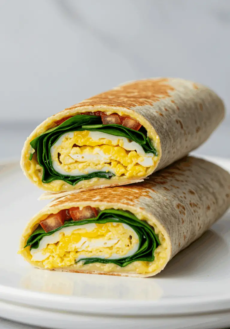 Spinat Käse Frühstück Wrap