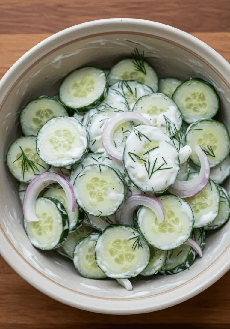 Gurkensalat mit Joghurt Dressing