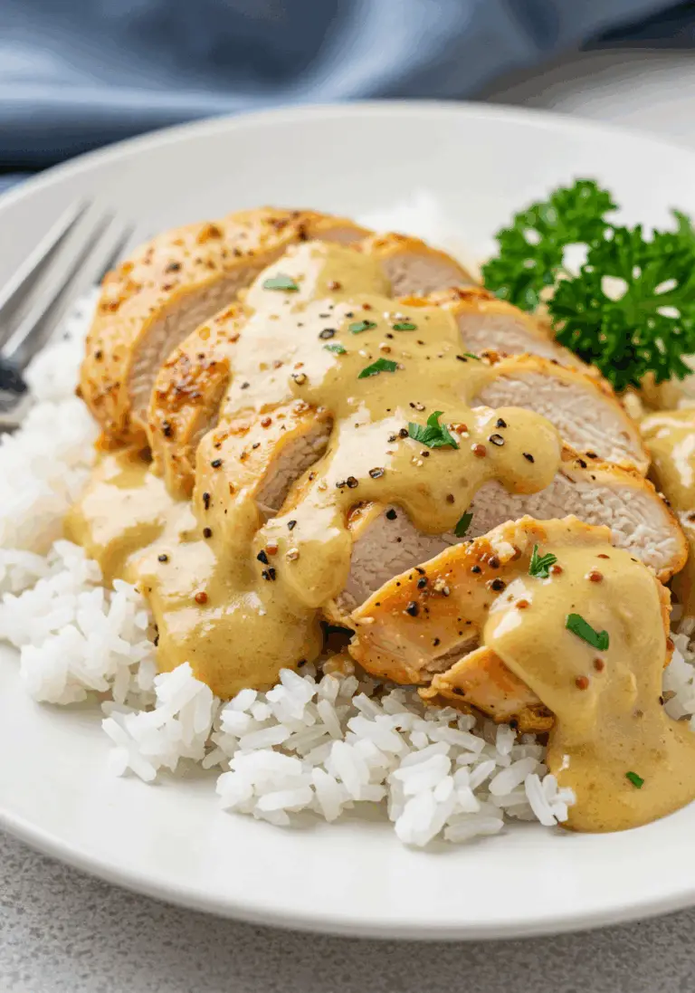 Schnelles Honig Senf Hähnchen mit Reis