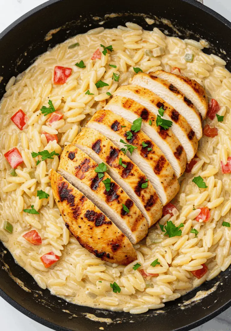 One Pot Orzo Pasta mit Hähnchen