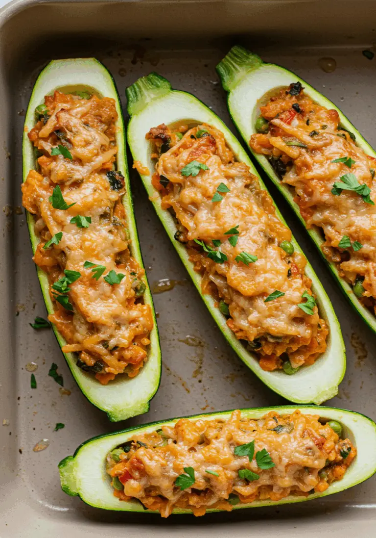 Vegetarisch gefüllte Zucchini