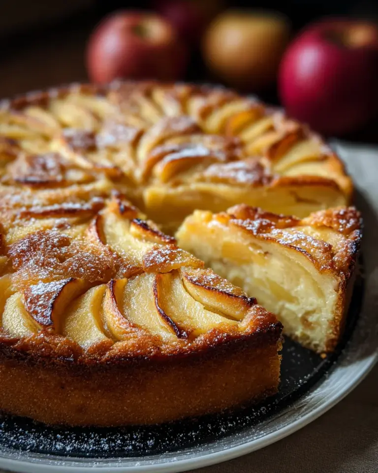 Apfelkuchen mit Pudding