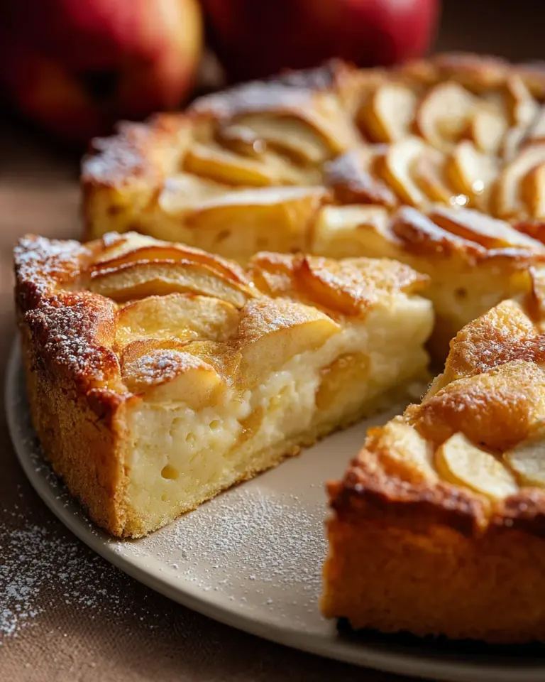 Apfelkuchen mit Pudding