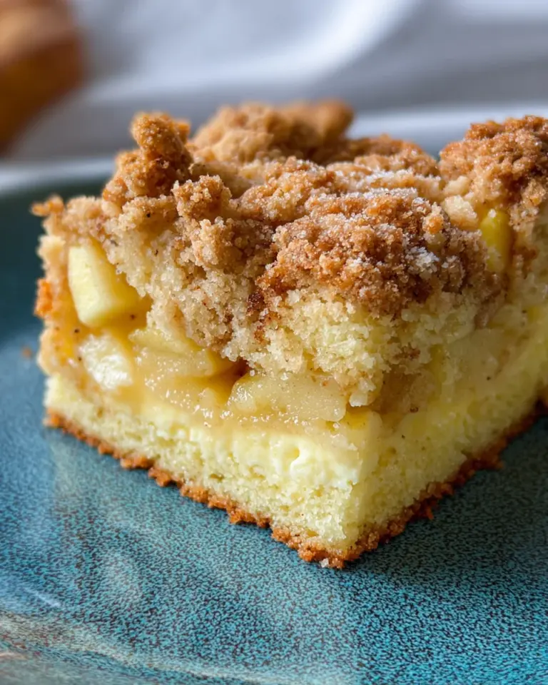 Apfelkuchen mit Vanillepudding und Streuseln