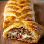 Blätterteig gefüllt mit Hackfleisch und Käse