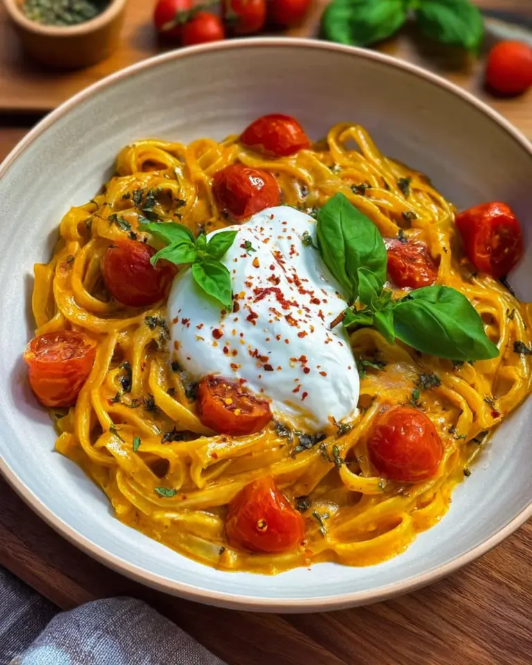 Burrata Pasta mit Kirschtomaten