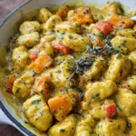 Cremige Gnocchi-Pfanne mit Kürbis und Curry