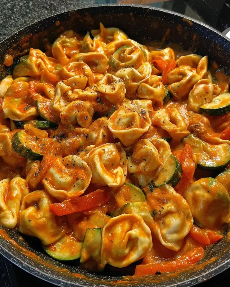 Cremige Tortellini Pfanne mit Gemüse