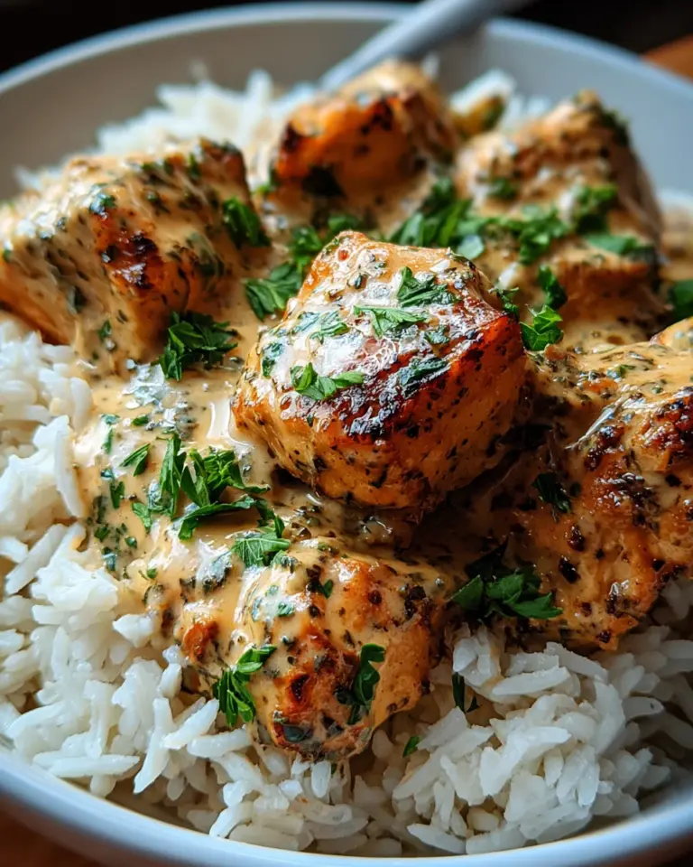 Cremiges Kräuterhähnchen mit Basmatireis