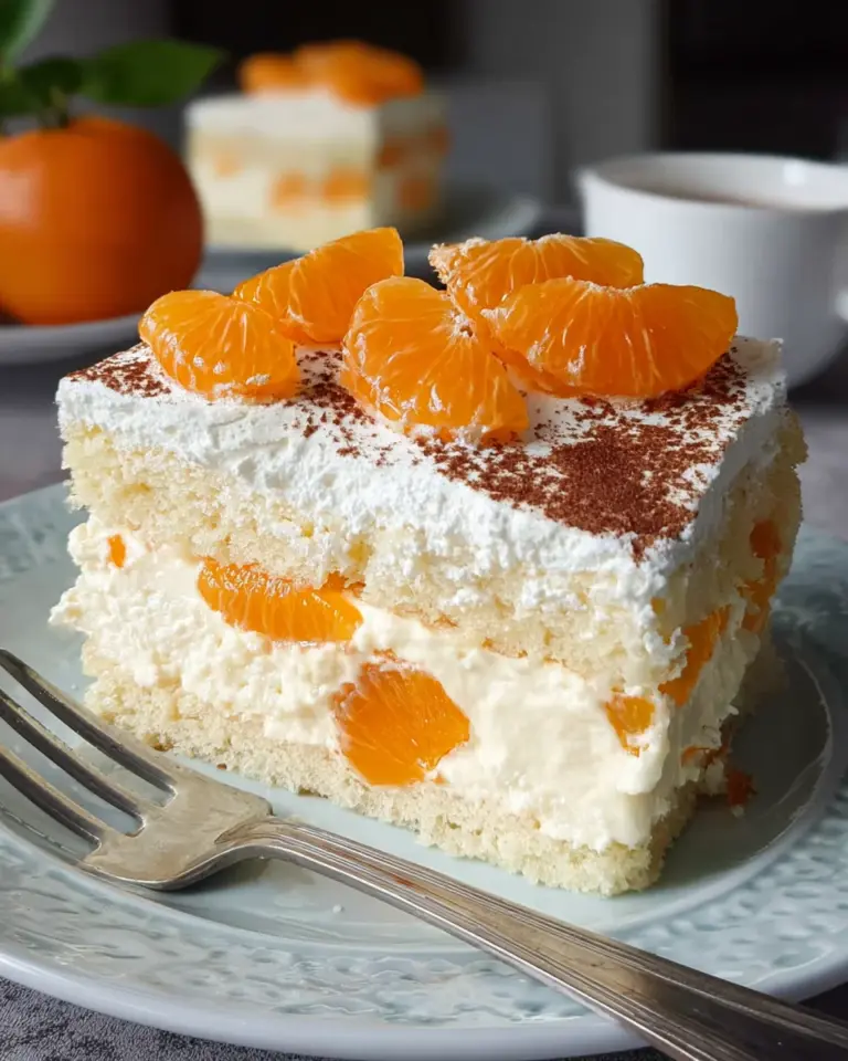 Fantakuchen mit Mandarinen und Schmandcreme