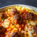 Fleischbällchen aus dem Ofen mit Tomatensauce und Mozzarella