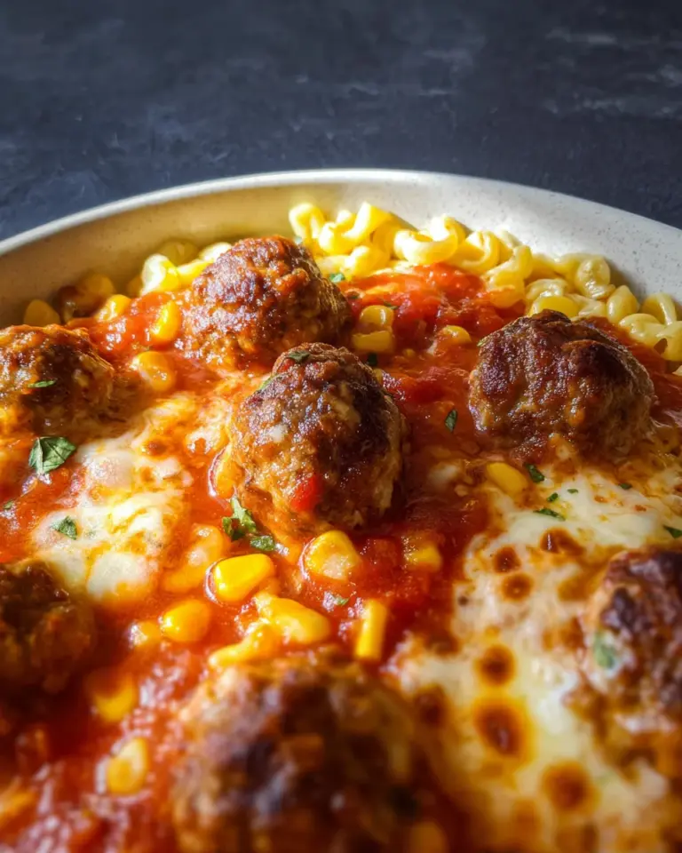 Fleischbällchen aus dem Ofen mit Tomatensauce und Mozzarella