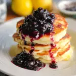 Fluffige Pancakes mit Blaubeer Sauce