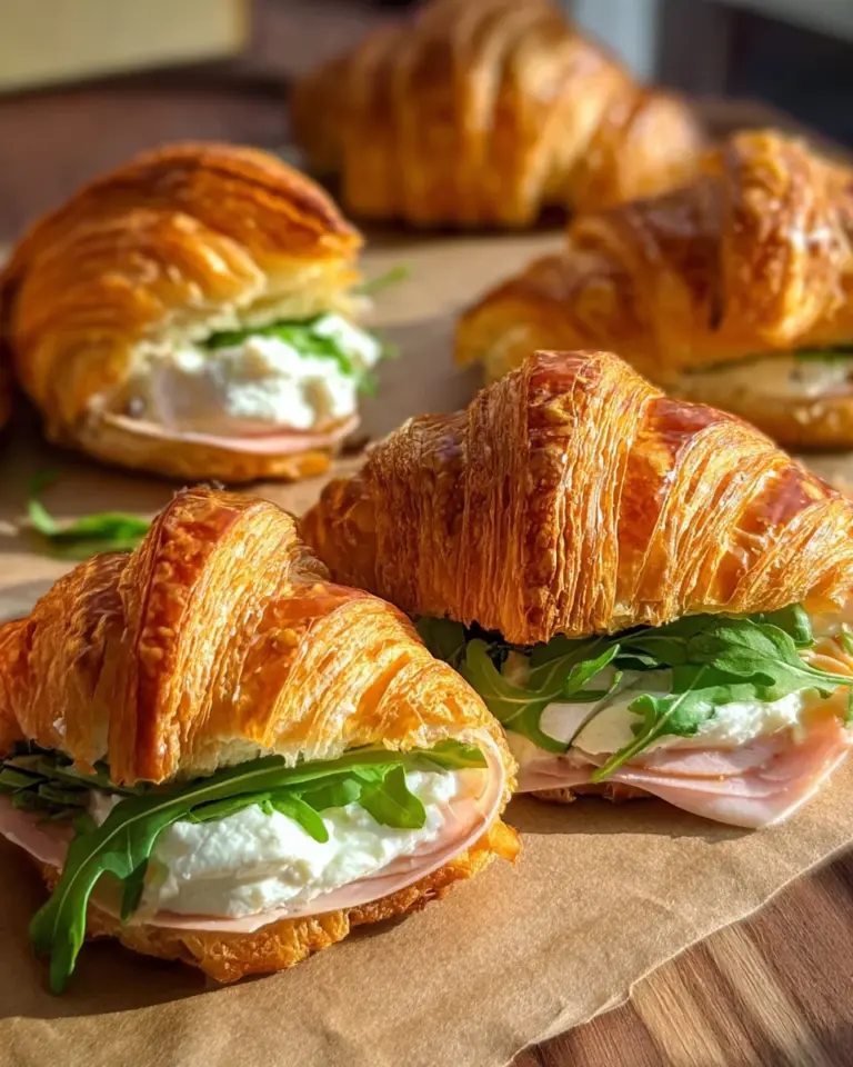 Gefüllte Croissants (herzhaftes Blätterteig Rezept)