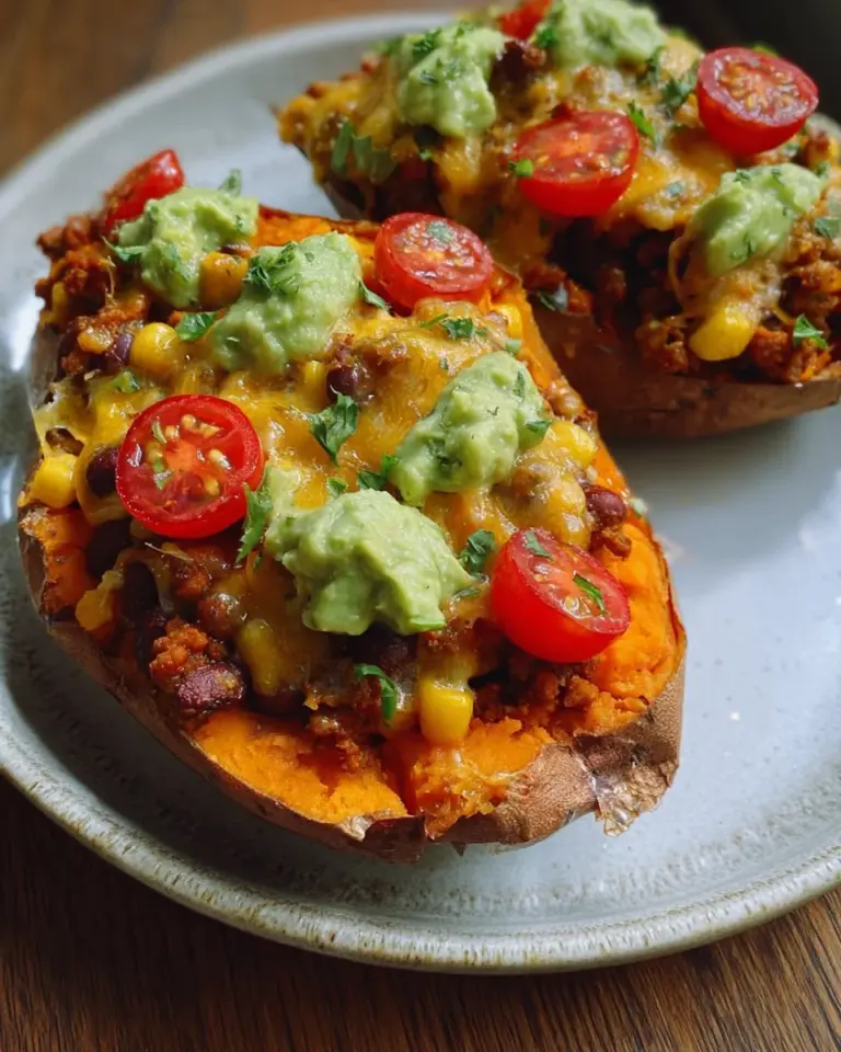 Gefüllte Süßkartoffel Mexican Style