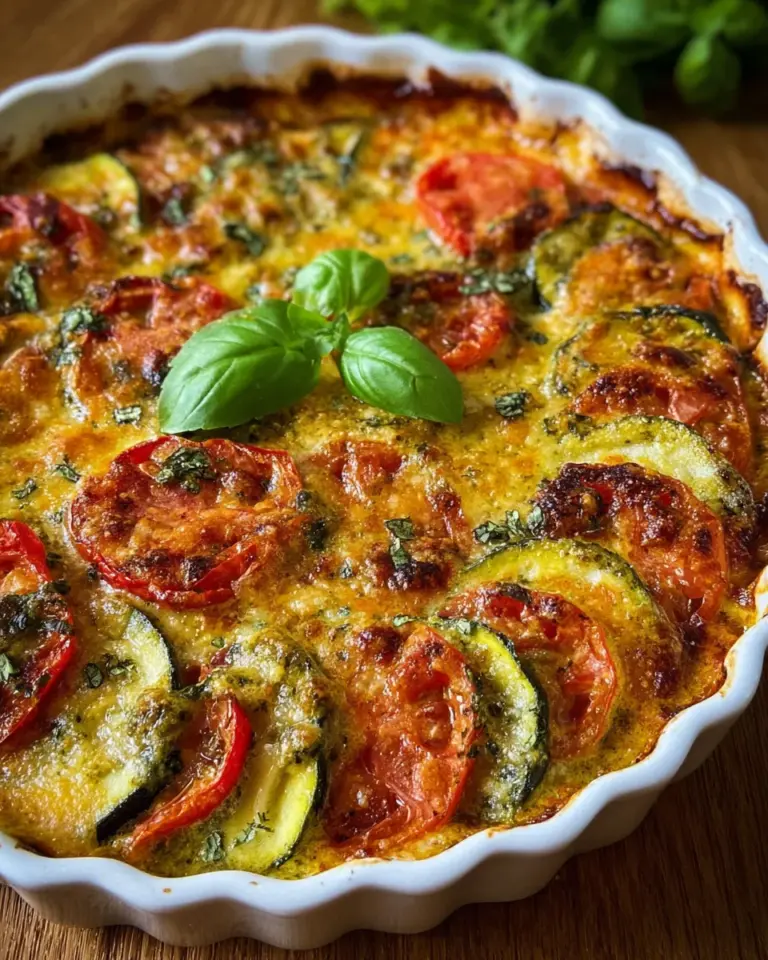 Gemüsegratin mit Pestosauce