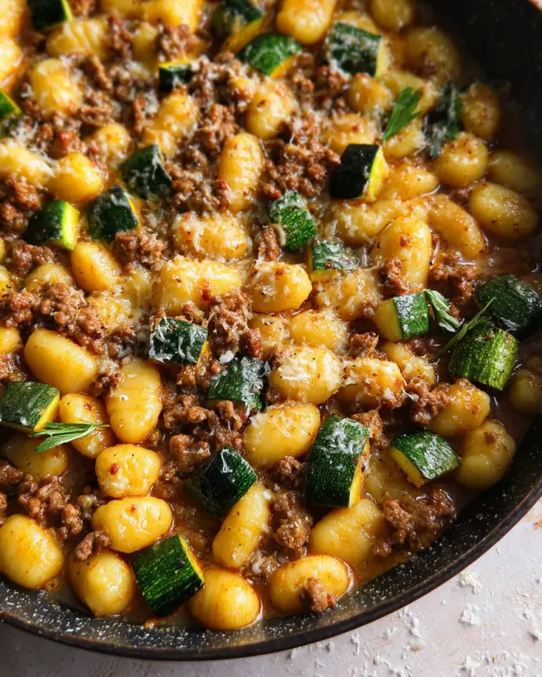 Gnocchi - Zucchini - Pfanne mit Hackfleisch