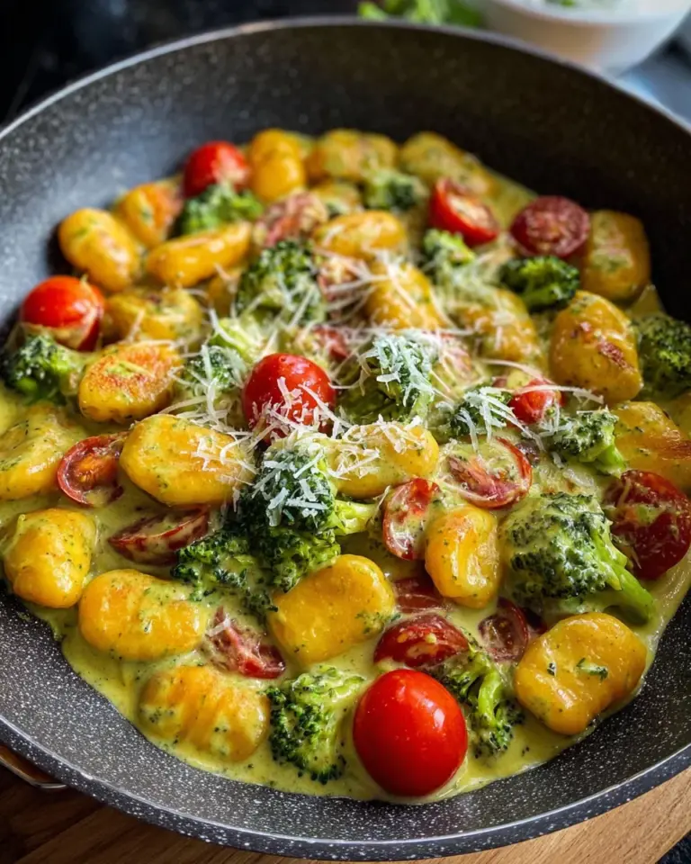Gnocchi Pfanne mit Brokkoli und Tomaten in Pestorahm