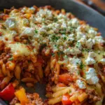 Griechischer Nudel-Hackfleisch Auflauf mit Feta