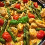 Hähnchen mit Spargel (schnelles Pfannenrezept)