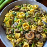 Käse-Lauch Pasta mit Hackfleisch