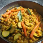 Kichererbsen-Curry mit Erdnuss-Sauce