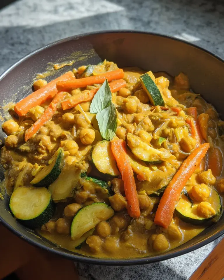 Kichererbsen-Curry mit Erdnuss-Sauce