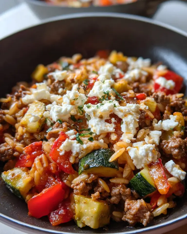 Kritharaki Hackfleisch Pfanne