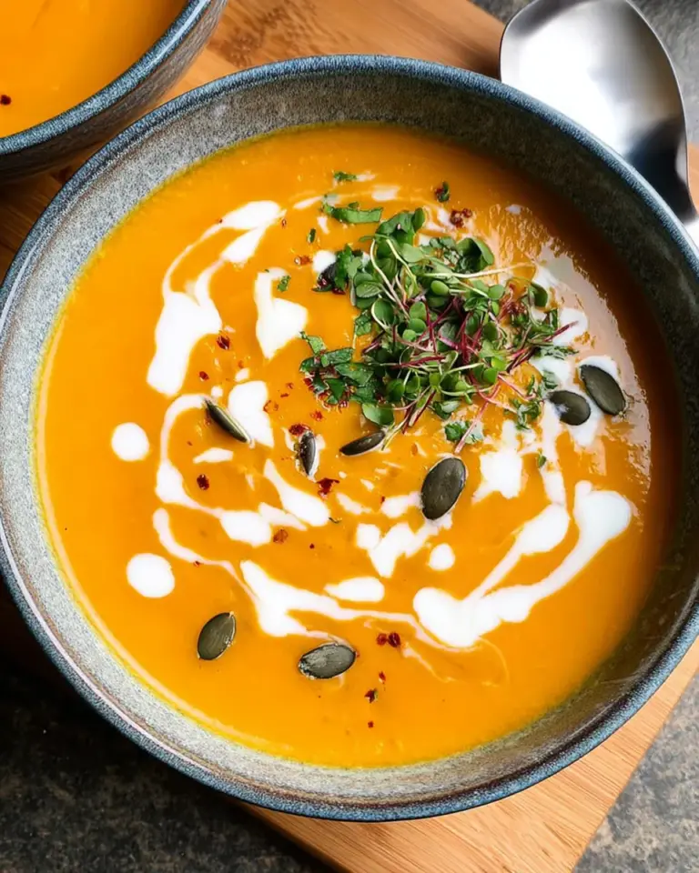 Kürbissuppe mit Kokosmilch und Ingwer