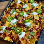 Loaded Nachos mit BBQ Hähnchen