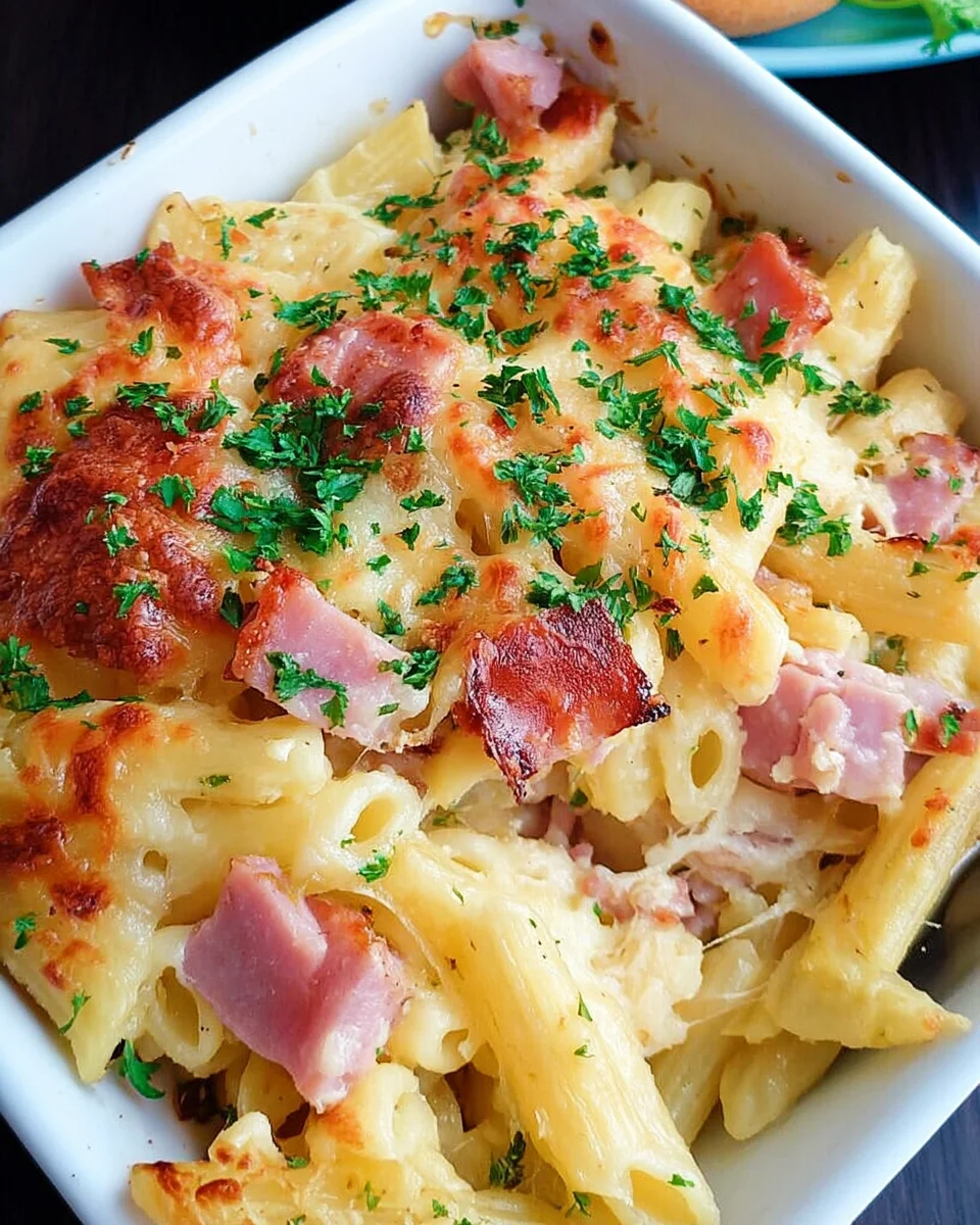 Nudel-Schinken-Gratin