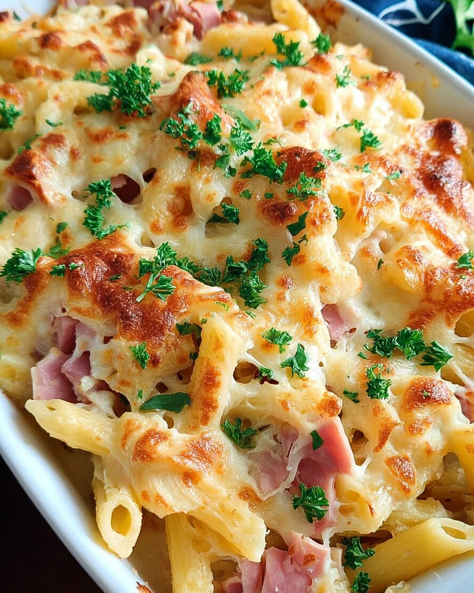 Nudel-Schinken-Gratin