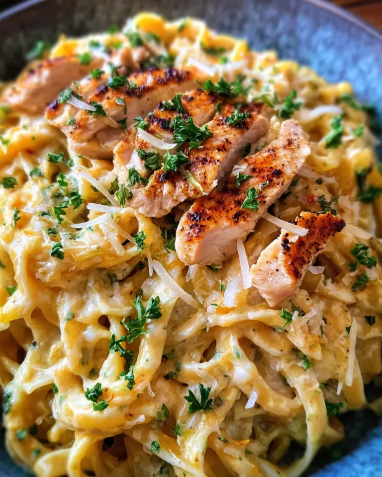 Pasta Chicken Alfredo (einfaches Rezept)