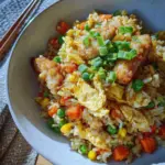 Reis im Airfryer – gebratener Reis mit Hähnchen