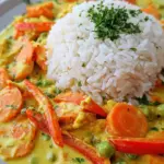 Reis mit Gemüse-Frischkäse-Sauce