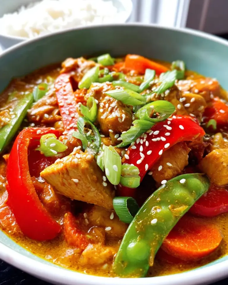 Rotes Thai Curry mit Hähnchen