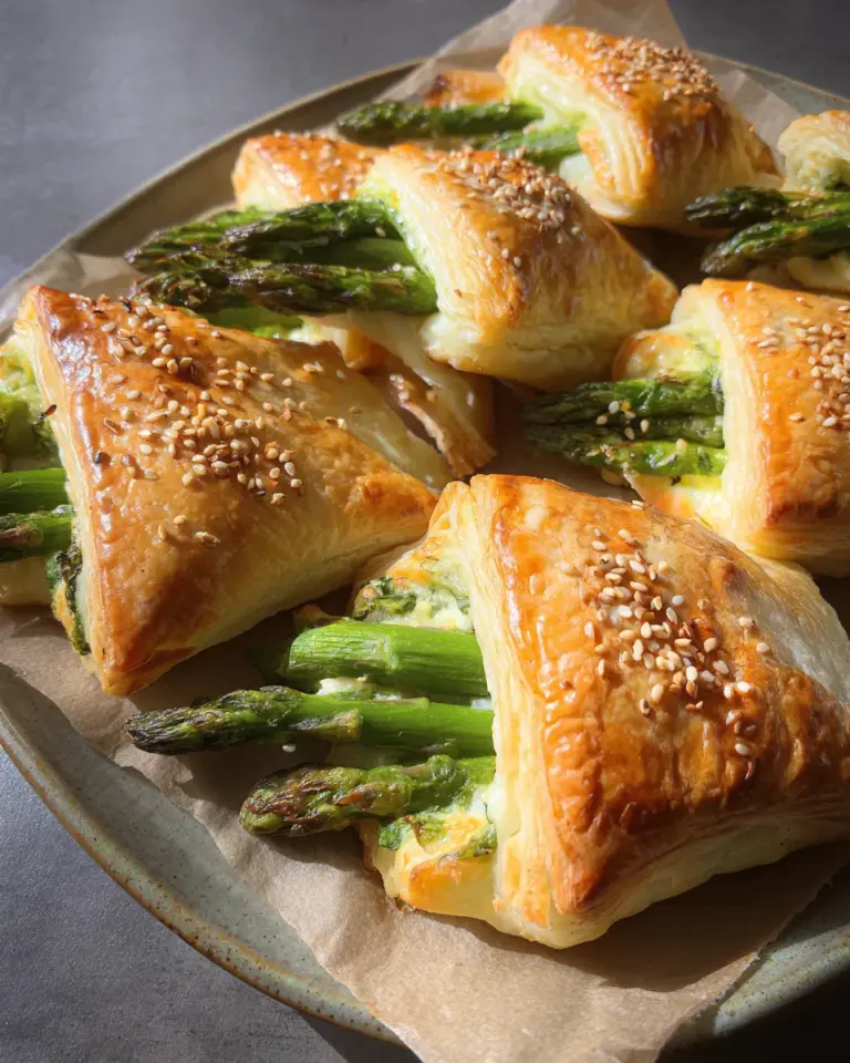 Spargel im Blätterteig