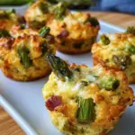 Spargelmuffins mit Schinkenwürfel