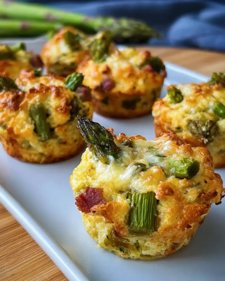 Spargelmuffins mit Schinkenwürfel