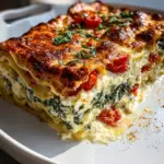 Spinat-Lasagne mit Feta und Tomaten